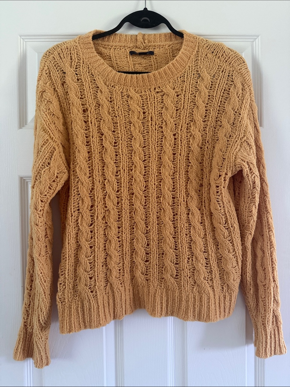 American Eagle Outfitters Cable Knit Crew Sweater - Mustard